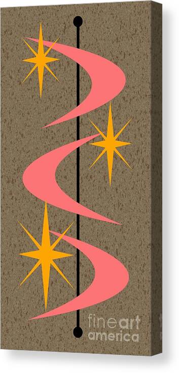Pink Canvas Print featuring the digital art Mid Century Modern Shapes 5 by Donna Mibus