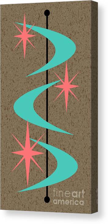 Pink Canvas Print featuring the digital art Mid Century Modern Shapes 8 by Donna Mibus