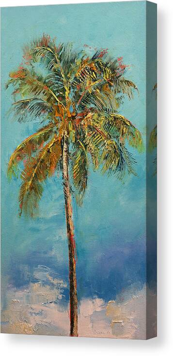 Art Canvas Print featuring the painting Palm Tree by Michael Creese