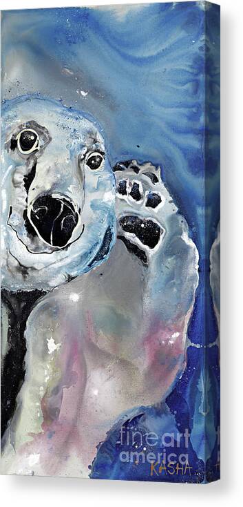 Animal Canvas Print featuring the painting Polarized by Kasha Ritter