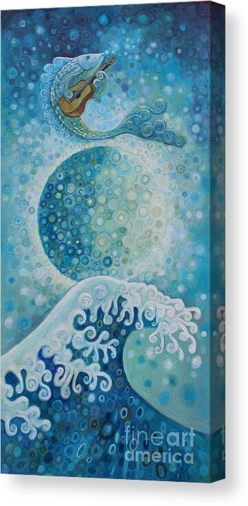 Singing Canvas Print featuring the painting Singing Over the Moon by Manami Lingerfelt