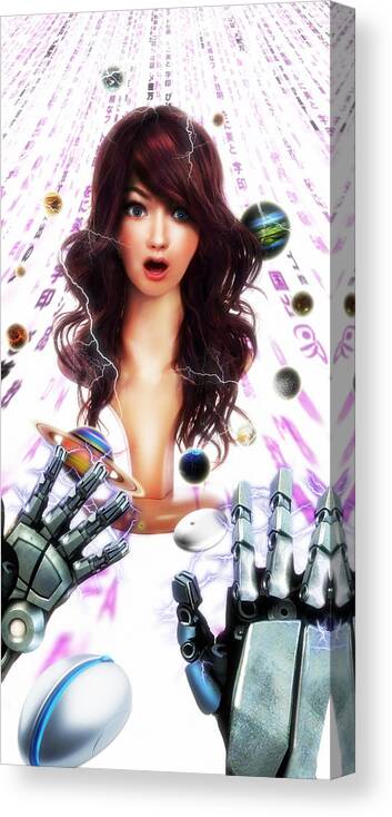 Space Oddity Canvas Print featuring the digital art Space Oddity by Alessandro Della Pietra