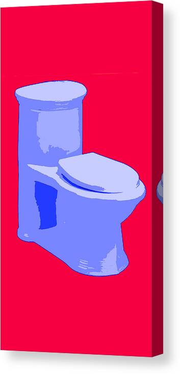 Toilet Canvas Print featuring the painting Toilette in Blue by Deborah Boyd