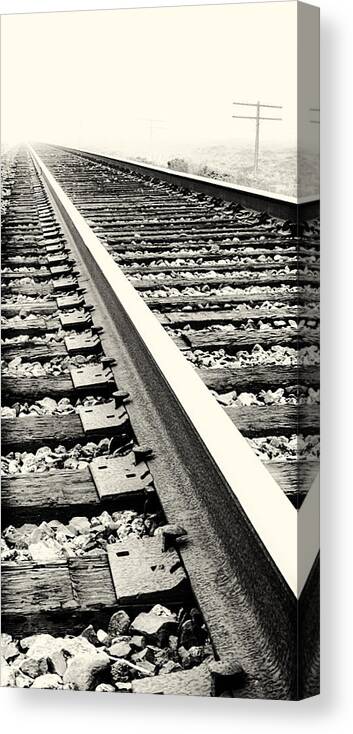 Train Tracks Canvas Print featuring the photograph Vanishing Point by Caitlyn Grasso