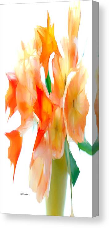 Abstract Canvas Print featuring the digital art Yellow Flower Bouquet by Rafael Salazar