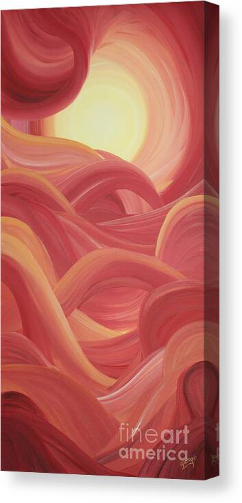 Ginny Gaura Canvas Print featuring the painting Alizarinscape by Ginny Gaura