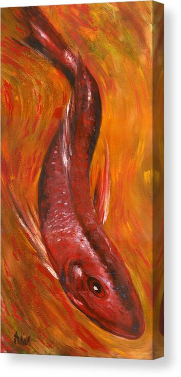 Red Canvas Print featuring the painting Red Snapper by Stan Kwong