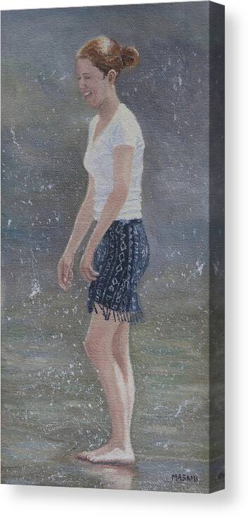 Summer Canvas Print featuring the painting Fountain Girl #84 by Masami Iida