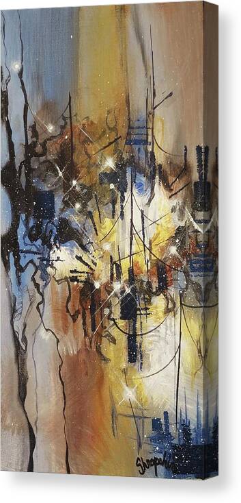 Abstract Canvas Print featuring the painting Bourbon and Blues by Tom Shropshire