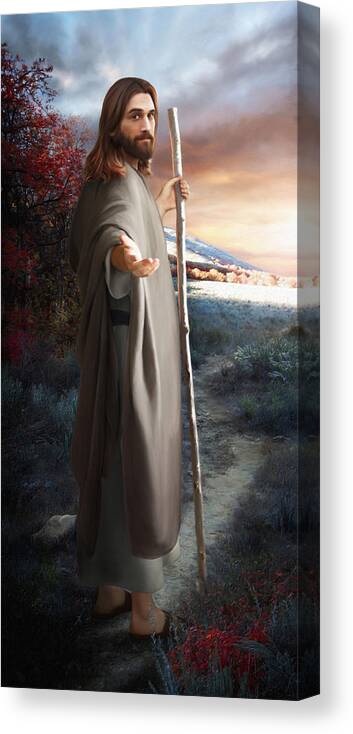 Christ Canvas Print featuring the painting Come Follow Me by Brent Borup