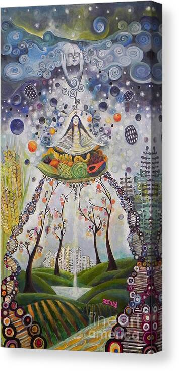Eat Canvas Print featuring the painting Eating And Spiritual by Manami Lingerfelt