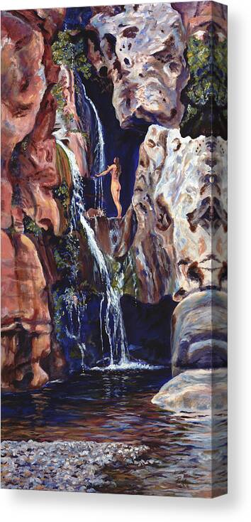 Landscape Canvas Print featuring the painting Elves Chasm by Page Holland