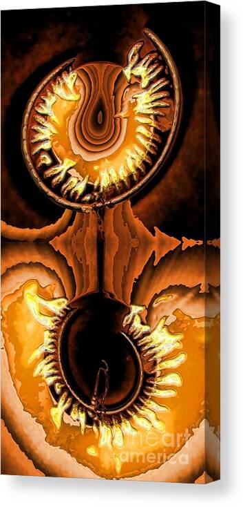 Collage Canvas Print featuring the digital art Fired Up by Ronald Bissett