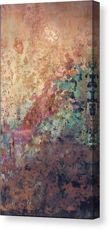 Mica Canvas Print featuring the painting Illuminated Valley II Diptych by Shadia Derbyshire