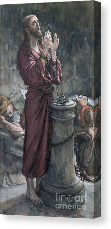 Jesus Canvas Print featuring the painting Jesus in Prison by Tissot