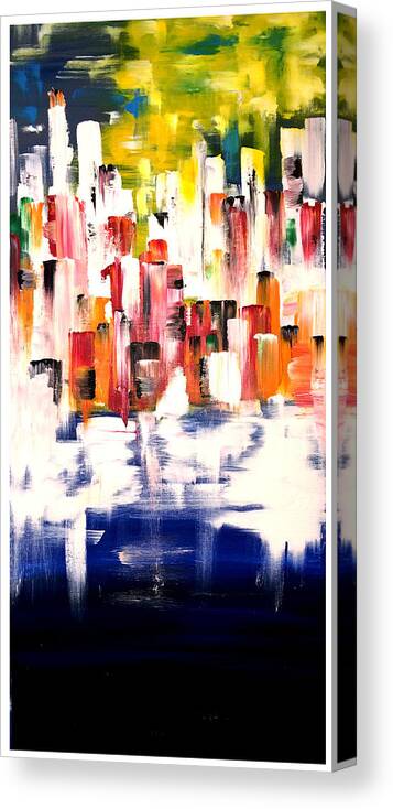 Cityscape Canvas Print featuring the painting Little Italy by Mac Worthington