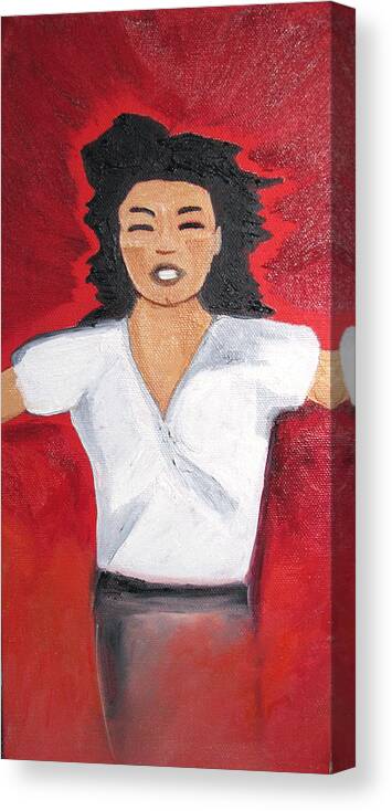 Michael Jackson Canvas Print featuring the painting MJ one of five number five by Patricia Arroyo