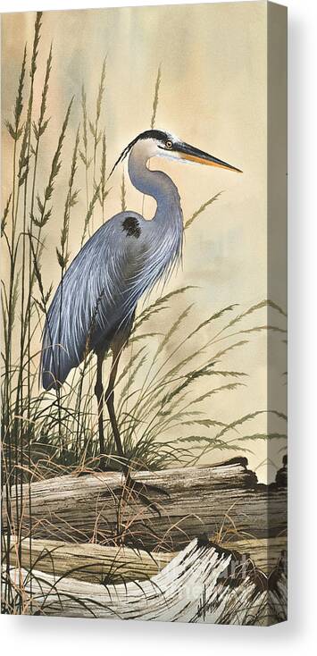 Heron Canvas Print featuring the painting Nature's Harmony by James Williamson