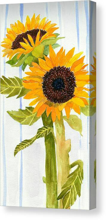 Sunflower Canvas Print featuring the painting Rose's Sunflowers II by Anne Marie Brown