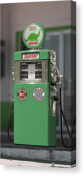 Sinclair Gasoline Canvas Print featuring the photograph Sinclair Gasoline - Wayne Double Pump by Mike McGlothlen