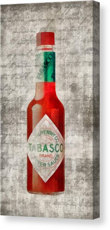 Tabasco Canvas Print featuring the painting Some Like It Hot Tabasco Sauce by Edward Fielding
