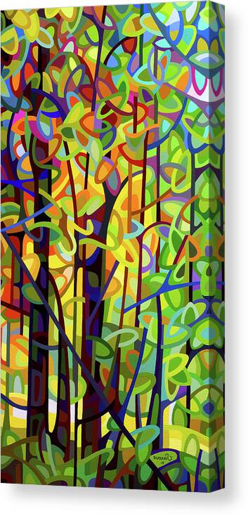 Canvas Print featuring the painting Standing Room Only - crop by Mandy Budan