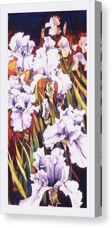 Irises Canvas Print featuring the painting Summertime Irises by Mike Hill