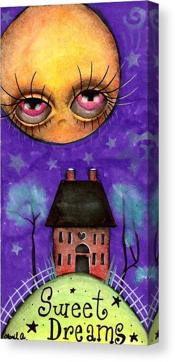 Folk Art Canvas Print featuring the painting Sweet Dreams by Abril Andrade