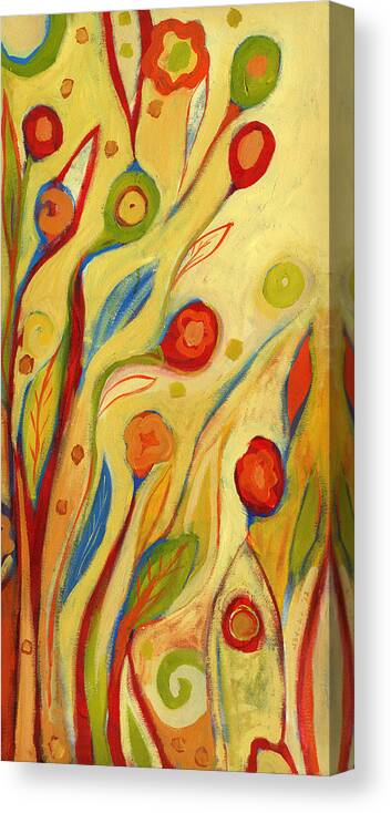 Floral Canvas Print featuring the painting Under a Sky of Peaches and Cream by Jennifer Lommers