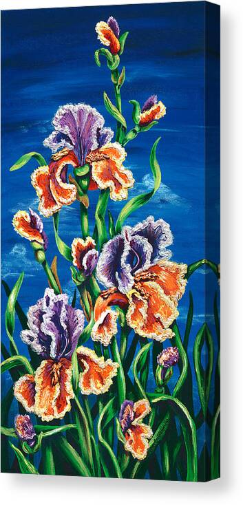 Acrylic Canvas Print featuring the painting Wild Iris by Lori Sutherland