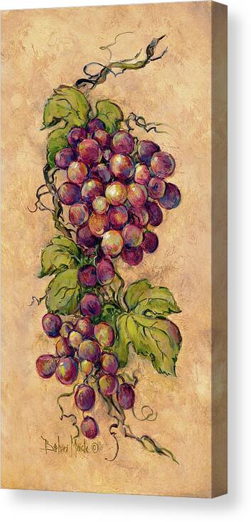 Vintage Grapevine Canvas Print featuring the painting 13932 Vintage Grapevine II by Barbara Mock