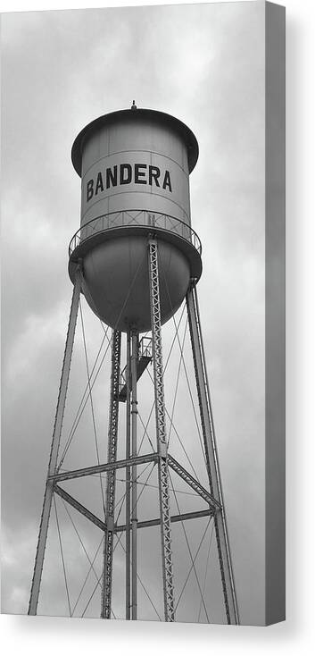 Bandera Canvas Print featuring the photograph Bandera Water Tower in Texas by Art Block Collections