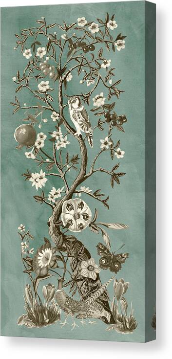 Animals & Nature Canvas Print featuring the painting Chinoiserie Patina I by Naomi Mccavitt
