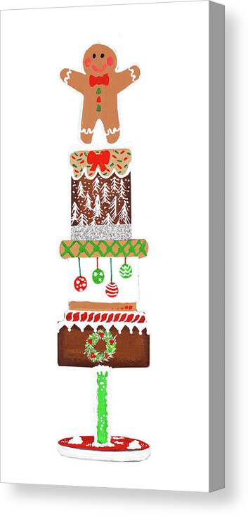 Christmas Canvas Print featuring the mixed media Christmas Cake I by Gina Ritter