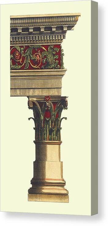 Architecture Canvas Print featuring the painting Column & Cornice II by Vision Studio