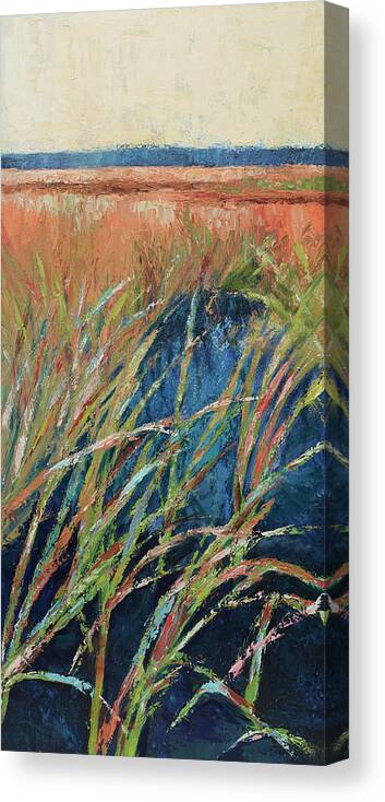 Landscapes Canvas Print featuring the painting Pastel Wetlands I by Suzanne Wilkins