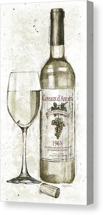 Alcohol Canvas Print featuring the painting Pencil Wine II by Avery Tillmon