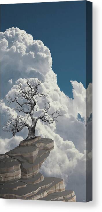 Dramatic Skyscape Canvas Print featuring the digital art Sentinel by Moira Risen