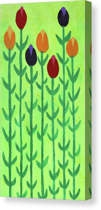 Tulips Canvas Print featuring the painting The First Sign of Spring by Deborah Boyd