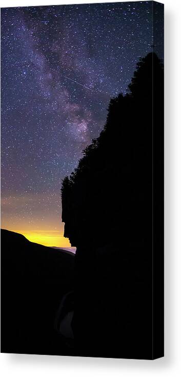 Watcher Canvas Print featuring the photograph Watcher Milky Way Silhouette by White Mountain Images