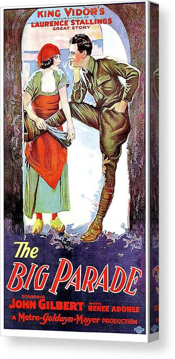 Wgcrawford Canvas Print featuring the mixed media ''The Big Parade'', with John Gilbert, 1925 by Movie World Posters
