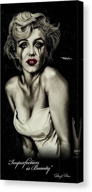 Marilyn Monroe Canvas Print featuring the painting The True Marilyn #1 by Dan Menta