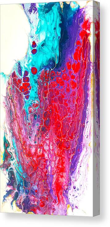 Abstract Canvas Print featuring the painting Coral Cheers by Christine Bolden