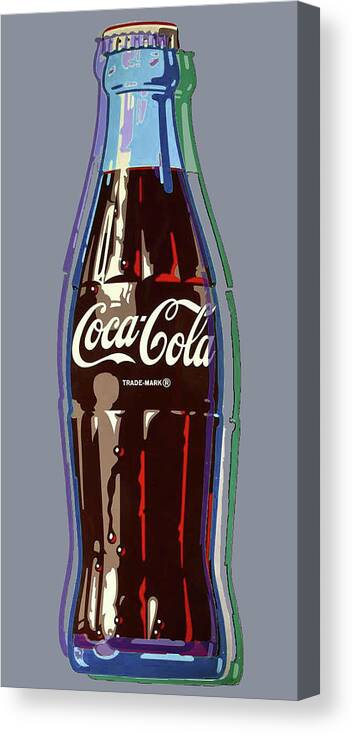 Coca-cola Canvas Print featuring the painting Coca-Cola Bottle Warhol Soup by Tony Rubino