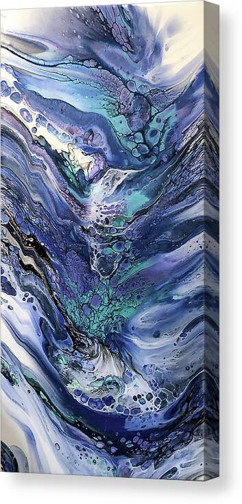 Dynamic Duo Canvas Print featuring the painting Dynamic Duo Panel 2 by Teresa Wilson - Pour Your Art Out by Teresa Wilson
