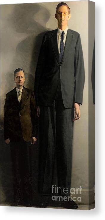 Wingsdomain Canvas Print featuring the photograph Guinness World Record Tallest Man Robert Wadlow 20210302 by Wingsdomain Art and Photography