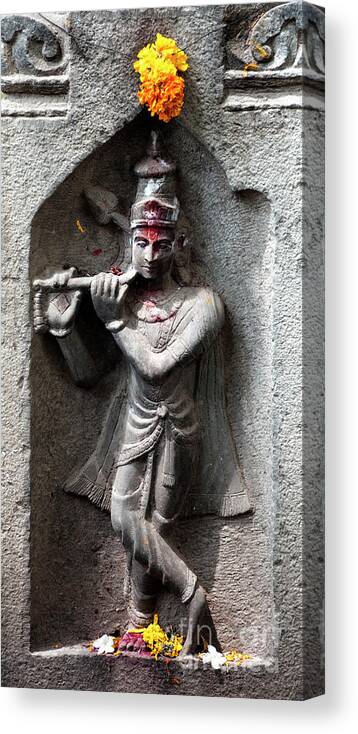 Lord Canvas Print featuring the photograph Hindu Temple Krishna by Tim Gainey