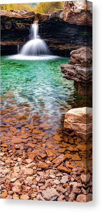 America Canvas Print featuring the photograph Kings River Falls Vertical Panoramic Landscape - Arkansas by Gregory Ballos