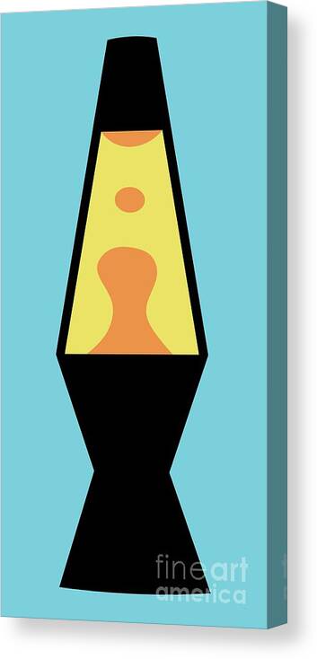 Mod Canvas Print featuring the digital art Mod Lava Lamp on Blue by Donna Mibus