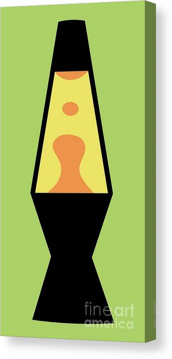Mod Canvas Print featuring the digital art Mod Lava Lamp on Green by Donna Mibus
